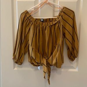 Tie front off the shoulder blouse